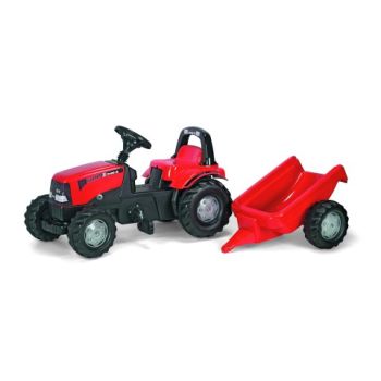 Rolly Kid Case Tractor with Roll Bar & Trailer