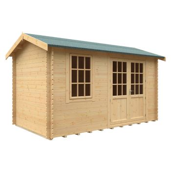 14x8 The Henley 28mm Cabin - L415 x W235 x H262.3 cm - Solid Wood/Softwood/Pine - Natural