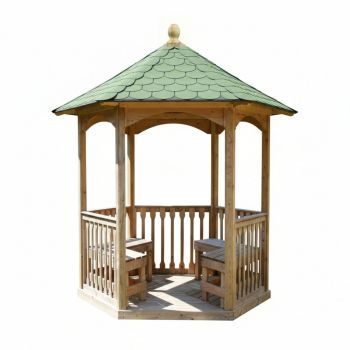 Brompton Shingles - Tiled Gazebo (Medium) - L195 x W225 x H265 cm - Green - Floor not included