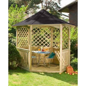 Carleton Shingles - Tiled Gazebo (Medium) - L195 x W225 x H265 cm - Black - Floor not included