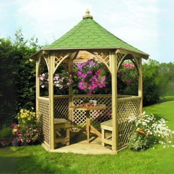 Vivaldi Lite Shingles - Gazebo (Medium) - L195 x W225 x H245 cm - Green - Floor not included