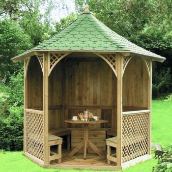 Vivaldi Shingles - Gazebo (Large) - L230 x W265 x H275.5 cm - Green - Floor not included