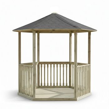 Galia Lite Shingles - Tiled Gazebo (Medium) - L195 x W225 x H245 cm - Black - Floor not included