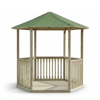 Galia Lite Shingles - Tiled Gazebo (Medium) - L195 x W225 x H245 cm - Green - Floor not included