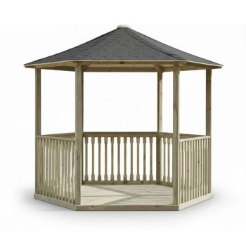 Galia Lite Shingles - Tiled Gazebo (Large) - L230 x W265 x H249 cm - Black - Floor not included