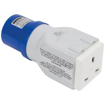 SIP 230v 13A/16A Socket Adaptor - L5 x W5 x H12.5 cm