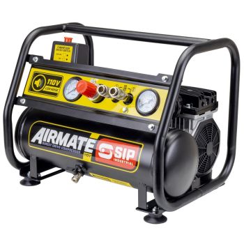 SIP AIRMATE 110V 6L 1.5hp Low Noise Oil-Free Direct Drive Compressor - L35 x W44 x H34 cm