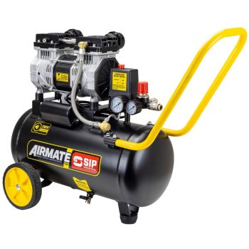 SIP AIRMATE 110V 24L 2hp Low Noise Oil-Free Direct Drive Compressor - L29 x W77 x H58 cm