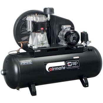 SIP TN5.5/200 200ltr Belt Drive Compressor - L47 x W144 x H122 cm