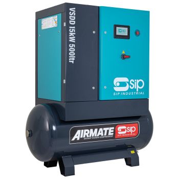 SIP VSDD 15kW 8bar 500ltr 400v Rotary Screw Compressor - L188 x W82 x H175 cm