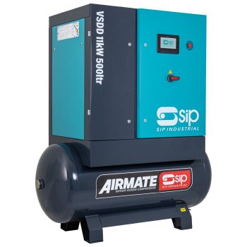 SIP VSDD 11kW 10bar 500ltr 400v Rotary Screw Compressor - L188 x W82 x H175 cm