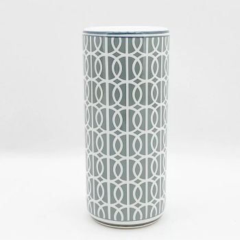 Circles Pattern Design Umbrella Stand - L20 x W20 x H46 cm - Grey/White