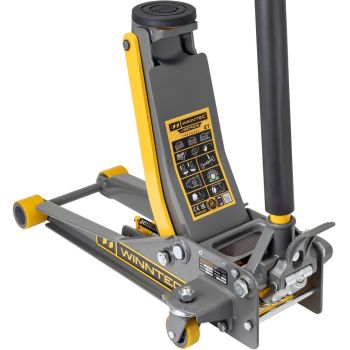 WINNTEC +SERIES 2 Ton Turbo Lifter Low-Profile Trolley Jack - L68.6 x W34.3 x H131 cm