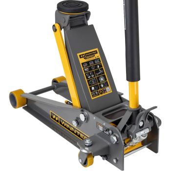 WINNTEC +SERIES 3.7 Ton Turbo Lifter Extreme Trolley Jack - L77.1 x W36.5 x H131 cm