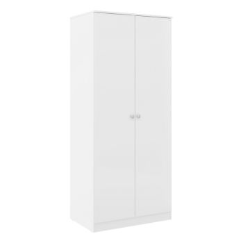 Denver 2 Door Wardrobe - L48 x W175 x H75 cm - White Gloss