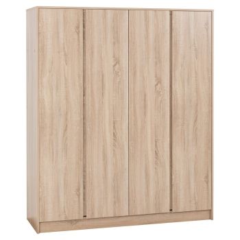 Malvern 4 Door Wardrobe - L50.5 x W180 x H151 cm - Sonoma Oak