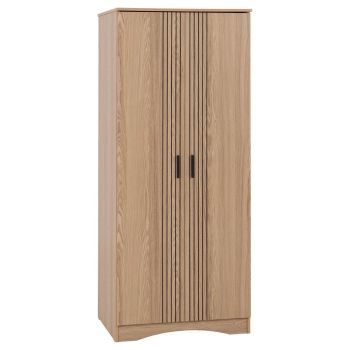 Tessa 2 Door Wardrobe - L53.5 x W188 x H79 cm - Natural Oak