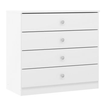 Denver 4 Drawer Chest of Drawers - L36 x W70 x H75 cm - White Gloss