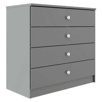 Denver 4 Drawer Chest of Drawers - L36 x W70 x H75 cm - Grey Gloss
