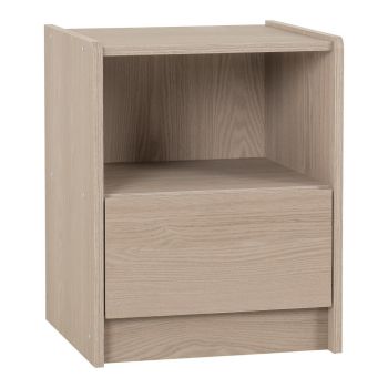 Paris 1 Drawer Bedside Table - L40 x W53.5 x H42.5 cm - Smoked Ash