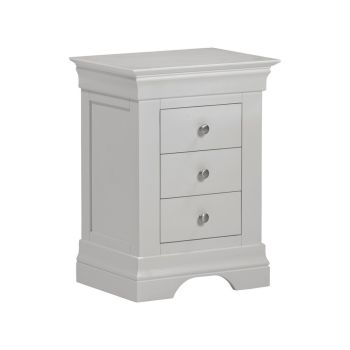 Multi Pack of 2 - Bordeaux Indoor 3 Drawer Bedside Table - Wood - L38 x W50 x H64 cm - Pebble Grey