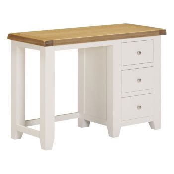 Windsor 3 Drawer Dressing Table - L44 x W75 x H107 cm - Ivory/Oak