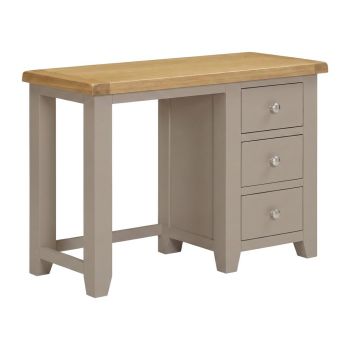 Windsor 3 Drawer Dressing Table - L44 x W107 x H75 cm - Putty/Oak