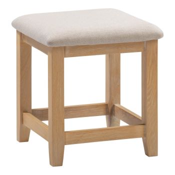 Windsor Dressing Table Stool - L42 x W42 x H46 cm - Natural Oak/Oat