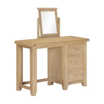 Windsor 3 Drawer Dressing Table & Mirror - L44 x W75 x H107 cm - Natural Oak