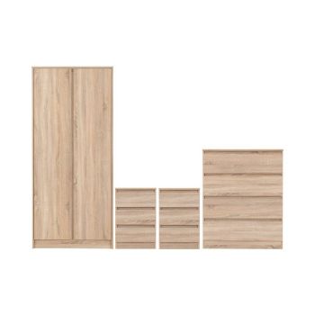 Malvern 2 Door Wardrobe Bedroom Set - Sonoma Oak Effect
