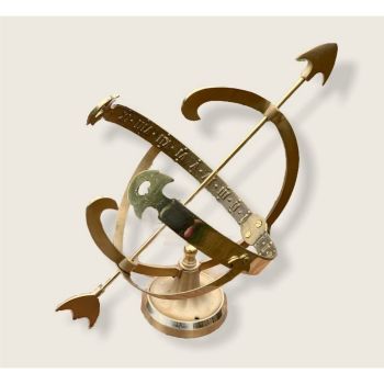 Medium Brass Armillary - 8 Inch Dia, Approx. 2kg