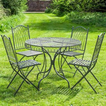 Hampton Dining Set - 5pc - L95 x W95 x H73 cm - Umber Grey
