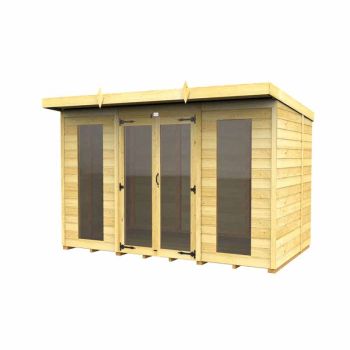 10ft x 7ft Pent Summer House (Full Height Window) - Wood - L214 x W302 x H201 cm