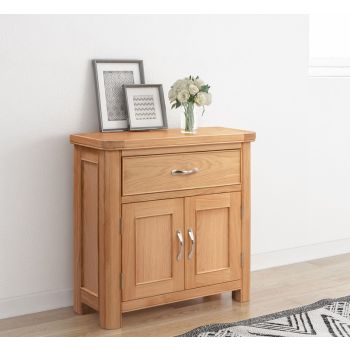Bologna Compact Sideboard with 1 Drawer & 2 Doors - L32 x W80 x H80 cm - Oak