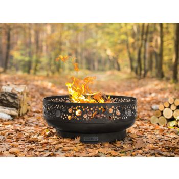Boston Decorative Fire Bowl - Steel - L80 x W80 x H30 cm - Black