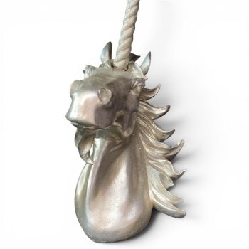 51cm Unicorn Head - Wall Decoration - Resin - L28 x W45 x H45 cm - Silver