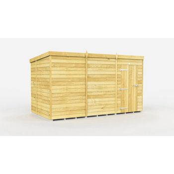 11 x 6 Feet Pent Shed - Single Door Without Windows - Wood - L178 x W329 x H201 cm