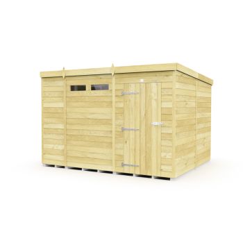 11 x 8 Feet Pent Security Shed - Single Door - Wood - L231 x W329 x H201 cm