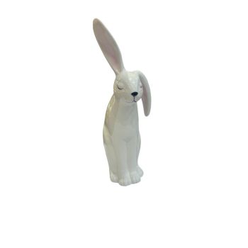 29cm Decorative Porcelain Bunny - L10 x W16 x H29 cm - White