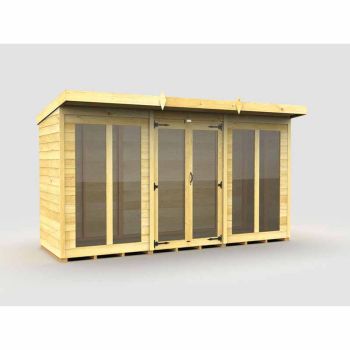 12ft x 4ft Pent Summer House (Full Height Window) - Wood - L118 x W358 x H201 cm