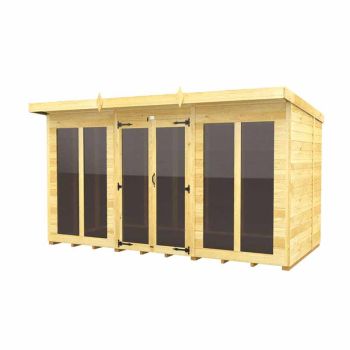 12ft x 5ft Pent Summer House (Full Height Window) - Wood - L147 x W358 x H201 cm