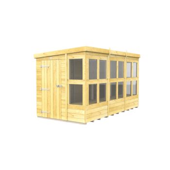 12 x 6 Feet Pent Potting Shed - Wood - L178 x W358 x H201 cm