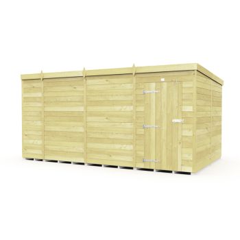 13 x 8 Feet Pent Shed - Single Door Without Windows - Wood - L231 x W387 x H201 cm