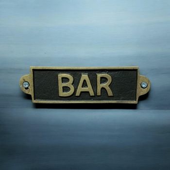 "Bar" - Wall Sign - Metal - L1 x W15 x H6 cm - Black