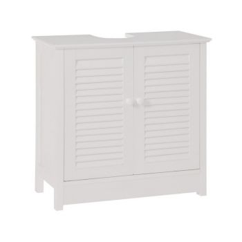 Under Sink Bathroom Vanity Unit - Wood - L30 x W60 x H60 cm - White