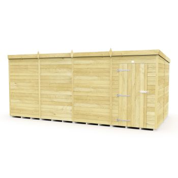 16 x 8 Feet Pent Shed - Single Door Without Windows - Wood - L231 x W474 x H201 cm