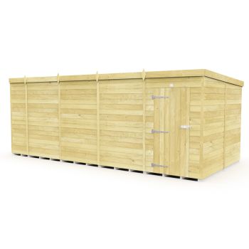 17 x 8 Feet Pent Shed - Single Door Without Windows - Wood - L231 x W492 x H201 cm