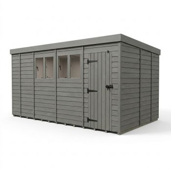 17ft x 9ft Composite Pent Garden Shed Single Door With Windows - Composite - L518 x W274 x H210 cm - Grey
