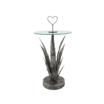 Leaf Design Table - Metal - L40 x W40 x H79 cm