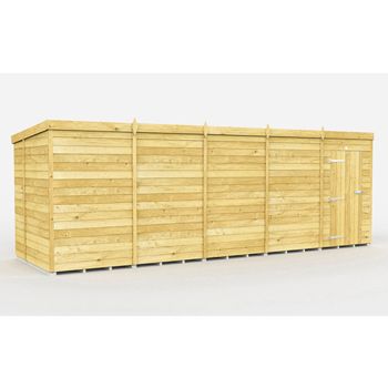 19 x 7 Feet Pent Shed - Single Door Without Windows - Wood - L214 x W560 x H201 cm